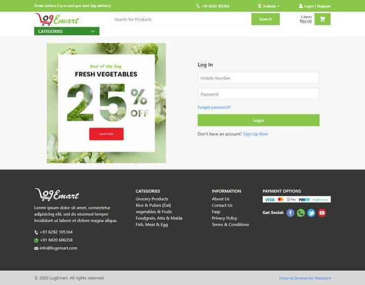 Multi Vendor Ecommerce Website Registration Login Page