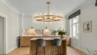 36 Inch Gold Crystal Wagon Wheel Chandelier, Modern Farmhouse R
